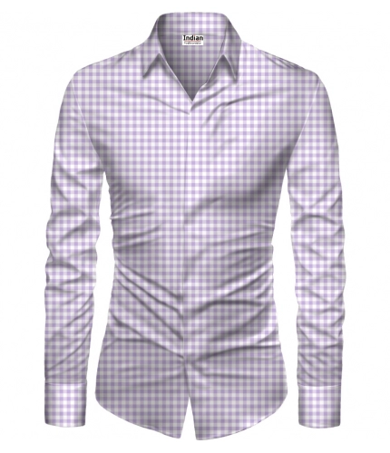 Men's Casual Floral Printed Cotton Blend Unstitched Shirt Fabric 1.6 Mtrs (Purple)