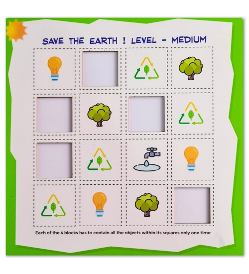 Save the earth - Medium Wooden Puzzle Game Toys (MultiColor)