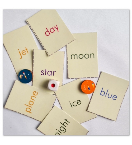 Words in the Air Space Wooden Board Game Toys (MultiColor)