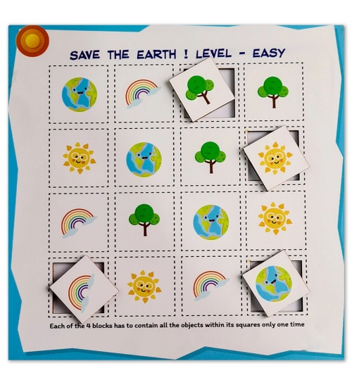 Save the earth - Easy Wooden Puzzle Game Toys (MultiColor)