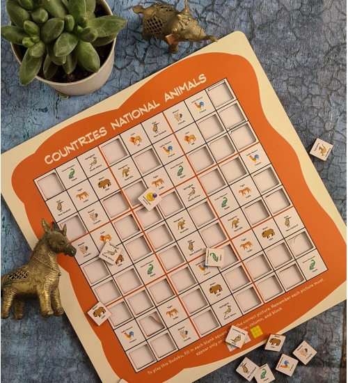 Countries- National Animal Wooden Puzzle Game Toys (MultiColor)