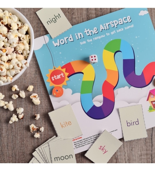 Words in the Air Space Wooden Board Game Toys (MultiColor)