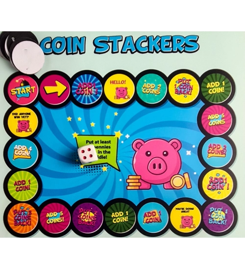 Coin stacker Wooden Board Game Toys (MultiColor)