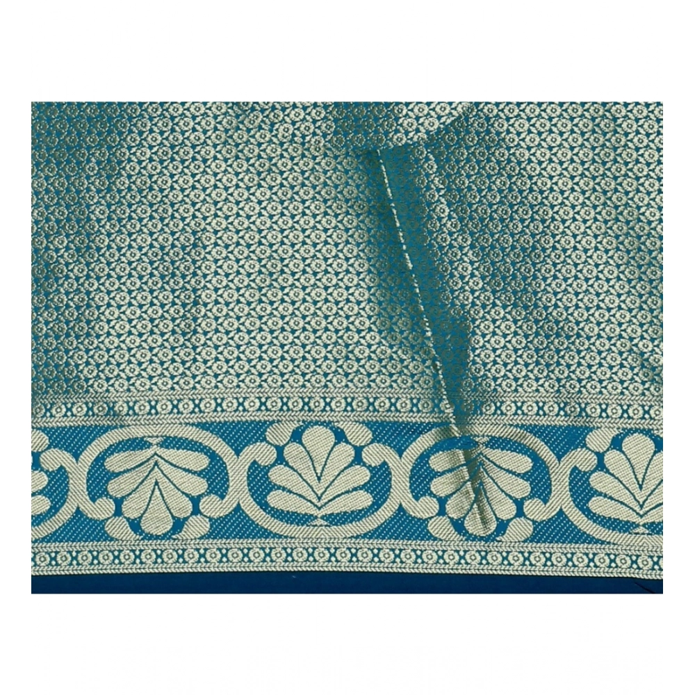 Women's Jacquard Woven Saree With Unstitched Blouse 5.5Mtr (Dark Blue) Women's Jacquard Woven Saree With Unstitched Blouse 5.5Mtr (Dark Blue)
