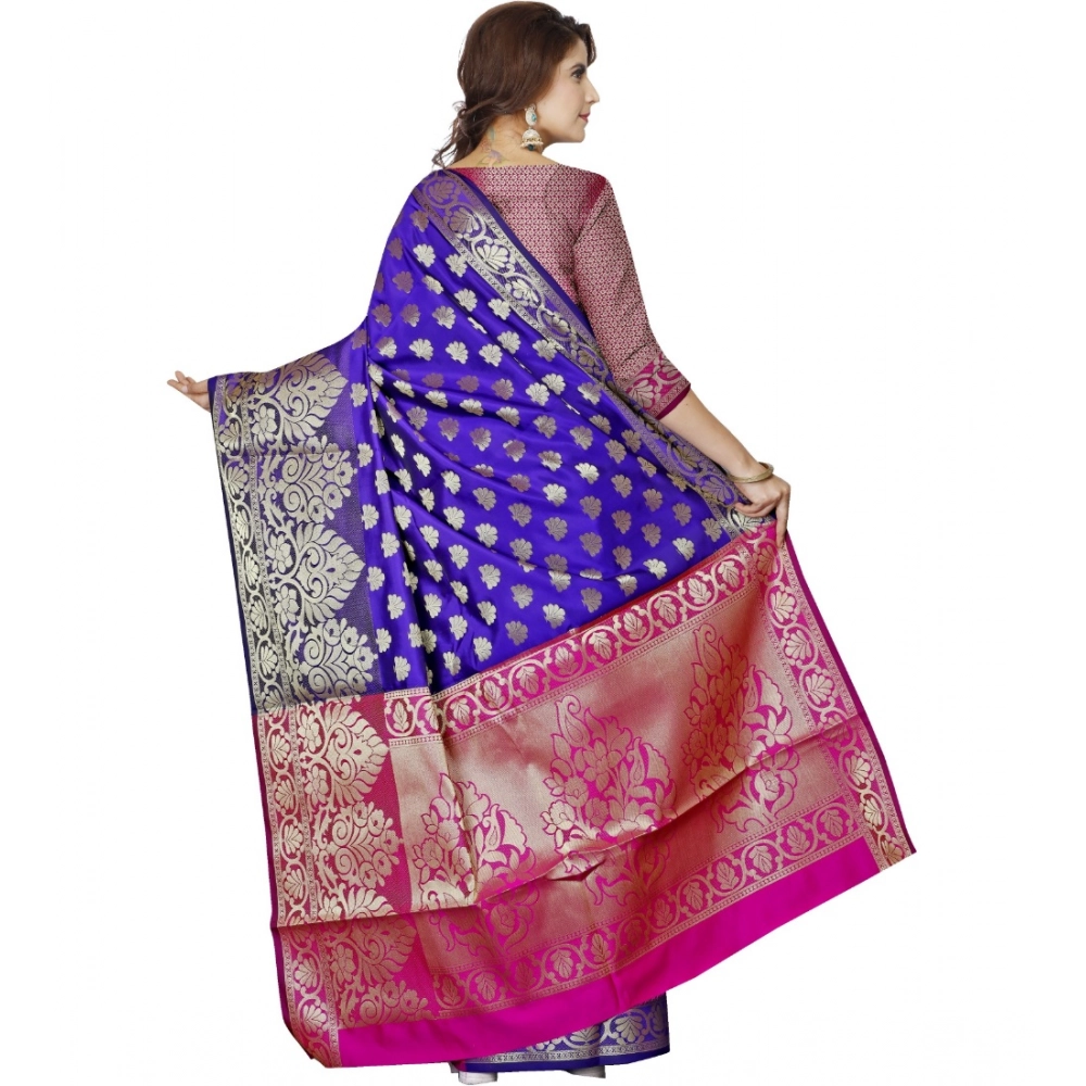 Women's Jacquard Woven Saree With Unstitched Blouse 5.5Mtr (Blue) Women's Jacquard Woven Saree With Unstitched Blouse 5.5Mtr (Blue)