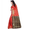 Women's Jacquard Woven Saree With Unstitched Blouse 5.5Mtr (Red) Women's Jacquard Woven Saree With Unstitched Blouse 5.5Mtr (Red)