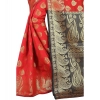 Women's Jacquard Woven Saree With Unstitched Blouse 5.5Mtr (Red) Women's Jacquard Woven Saree With Unstitched Blouse 5.5Mtr (Red)