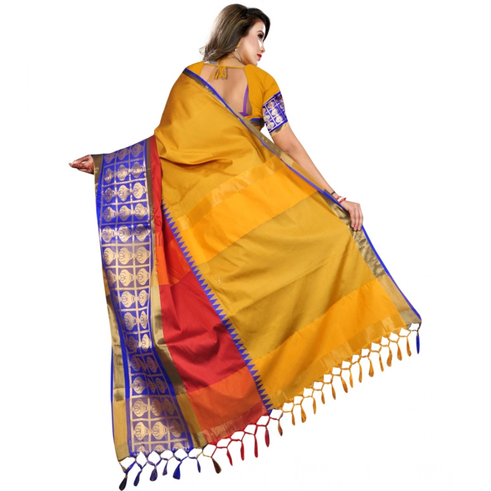 Women's Jacquard Woven Saree With Unstitched Blouse 5.5Mtr (Mustard) Women's Jacquard Woven Saree With Unstitched Blouse 5.5Mtr (Mustard)