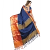 Women's Jacquard Woven Saree With Unstitched Blouse 5.5Mtr (Blue)