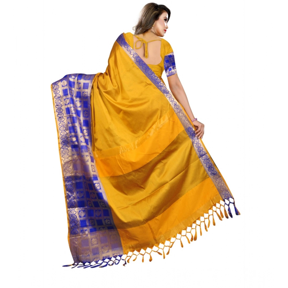 Women's Jacquard Woven Saree With Unstitched Blouse 5.5Mtr (Mustard) Women's Jacquard Woven Saree With Unstitched Blouse 5.5Mtr (Mustard)