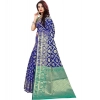 Women's Jacquard Woven Saree With Unstitched Blouse 5.5Mtr (Blue) Women's Jacquard Woven Saree With Unstitched Blouse 5.5Mtr (Blue)