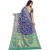 Women's Jacquard Woven Saree With Unstitched Blouse 5.5Mtr (Blue) Women's Jacquard Woven Saree With Unstitched Blouse 5.5Mtr (Blue)