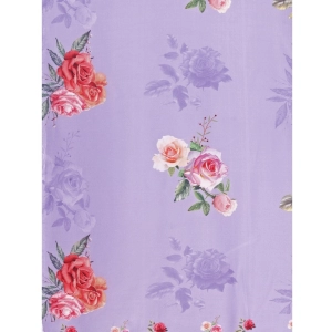 Generic Women's Crepe Digital Print Saree With Unstitched Blouse 5.5Mtr (Purple)