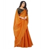 Women's Cotton Silk Self Design Saree With Unstitched Blouse 5.5Mtr (Orange) Women's Cotton Silk Self Design Saree With Unstitched Blouse 5.5Mtr (Orange)
