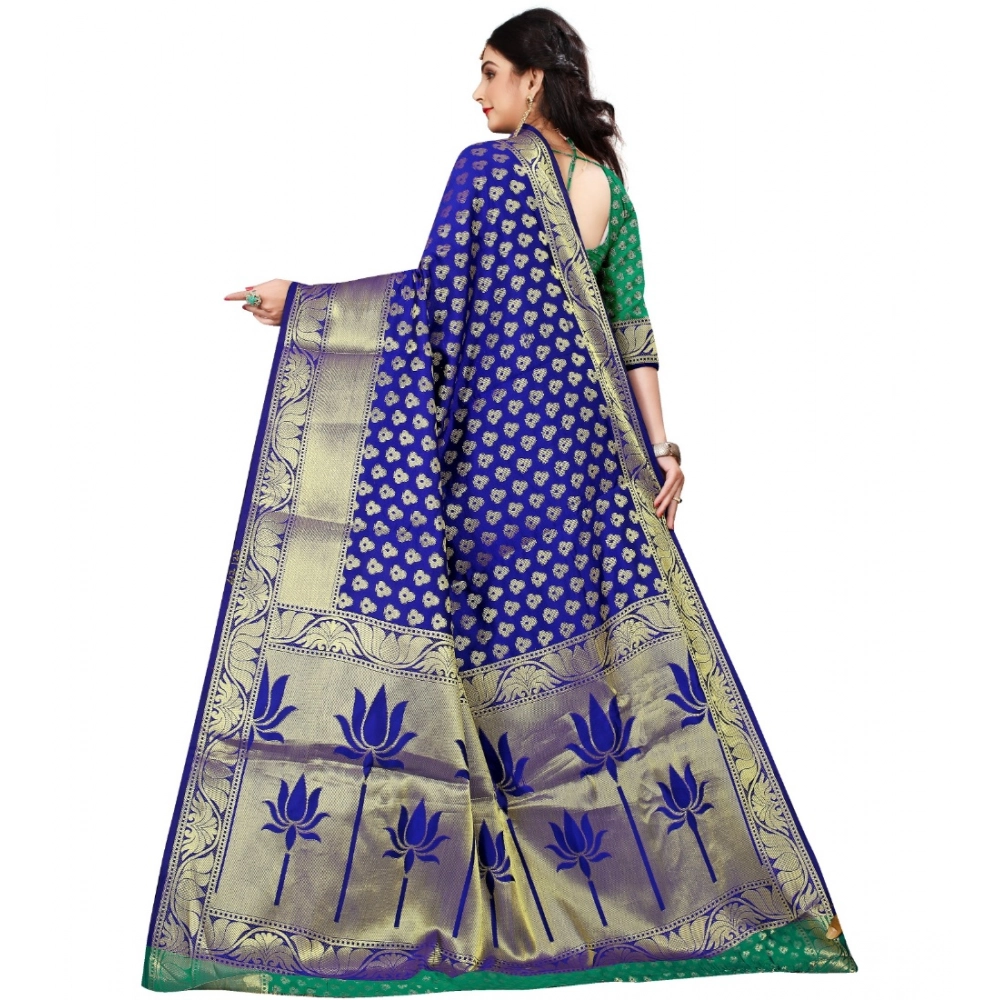 Women's Jacquard Woven Saree With Unstitched Blouse 5.5Mtr (Green) Women's Jacquard Woven Saree With Unstitched Blouse 5.5Mtr (Green)