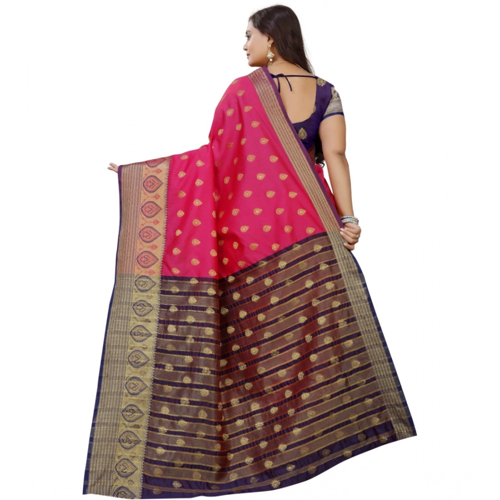 Women's Silk Blend Woven Saree With Unstitched Blouse 5.5Mtr (Multicolor) Women's Silk Blend Woven Saree With Unstitched Blouse 5.5Mtr (Multicolor)