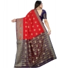 Women's Silk Blend Woven Saree With Unstitched Blouse 5.5Mtr (Purple-Red) Women's Silk Blend Woven Saree With Unstitched Blouse 5.5Mtr (Purple-Red)
