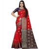 Women's Silk Blend Woven Saree With Unstitched Blouse 5.5Mtr (Purple-Red) Women's Silk Blend Woven Saree With Unstitched Blouse 5.5Mtr (Purple-Red)