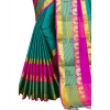 Women's Jacquard Woven Saree With Unstitched Blouse 5.5Mtr (Dark Green) Women's Jacquard Woven Saree With Unstitched Blouse 5.5Mtr (Dark Green)