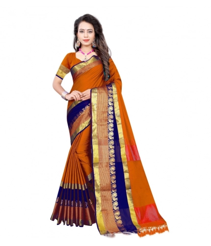Women's Jacquard Woven Saree With Unstitched Blouse 5.5Mtr (Multicolor)