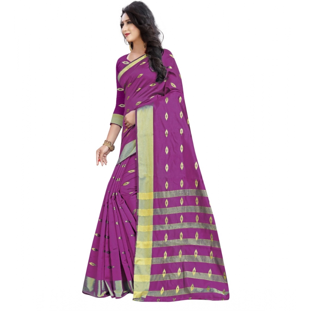 Women's Silk Blend Woven Saree With Unstitched Blouse 5.5Mtr (Pink) Women's Silk Blend Woven Saree With Unstitched Blouse 5.5Mtr (Pink)