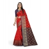 Women's Jacquard Woven Saree With Unstitched Blouse 5.5Mtr (Red) Women's Jacquard Woven Saree With Unstitched Blouse 5.5Mtr (Red)