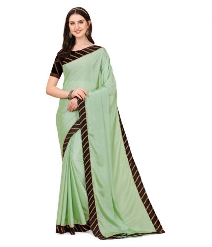 Women's Chiffon Self Design Saree With Unstitched Blouse 5.5Mtr (Light Green)