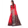 Women's Silk Blend Woven Saree With Unstitched Blouse 5.5Mtr (Red) Women's Silk Blend Woven Saree With Unstitched Blouse 5.5Mtr (Red)