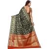Women's Jacquard Woven Saree With Unstitched Blouse 5.5Mtr (Black) Women's Jacquard Woven Saree With Unstitched Blouse 5.5Mtr (Black)
