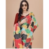 Women's Crepe Digital Print Saree With Unstitched Blouse 5.5Mtr (Red) Women's Crepe Digital Print Saree With Unstitched Blouse 5.5Mtr (Red)