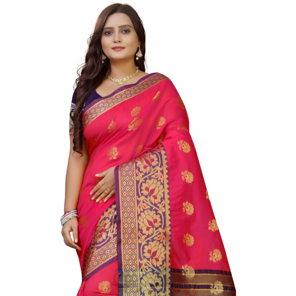 Women's Silk Blend Woven Saree With Unstitched Blouse 5.5Mtr (Multicolor) Women's Silk Blend Woven Saree With Unstitched Blouse 5.5Mtr (Multicolor)