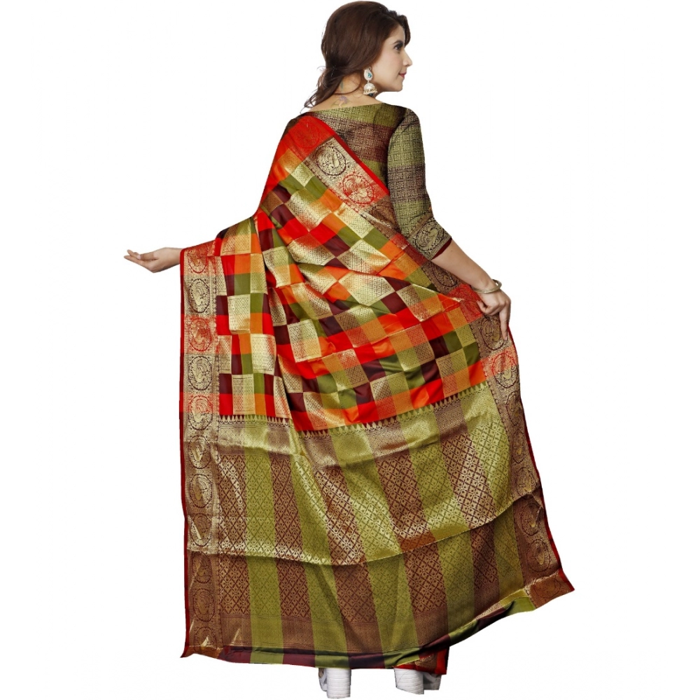 Women's Jacquard Woven Saree With Unstitched Blouse 5.5Mtr (Multicolor) Women's Jacquard Woven Saree With Unstitched Blouse 5.5Mtr (Multicolor)