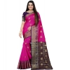 Women's Silk Blend Woven Saree With Unstitched Blouse 5.5Mtr (Blue-Pink) Women's Silk Blend Woven Saree With Unstitched Blouse 5.5Mtr (Blue-Pink)