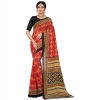 Women's Georgette Floral Print Saree With Unstitched Blouse 5.5Mtr (Red) Women's Georgette Floral Print Saree With Unstitched Blouse 5.5Mtr (Red)