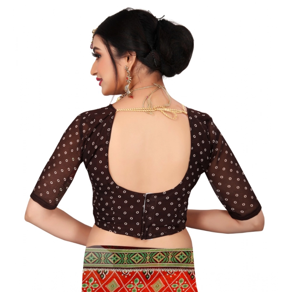 Women's Georgette Floral Print Saree With Unstitched Blouse 5.5Mtr (Orange) Women's Georgette Floral Print Saree With Unstitched Blouse 5.5Mtr (Orange)