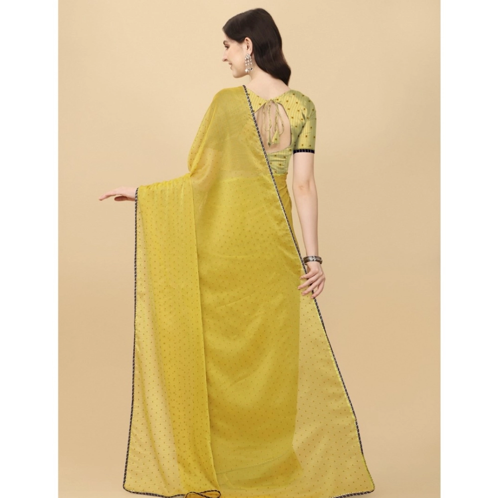 Women's Silk Blend Embellished Saree With Unstitched Blouse 5.5Mtr (Mustard) Women's Silk Blend Embellished Saree With Unstitched Blouse 5.5Mtr (Mustard)