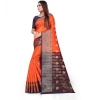 Women's Silk Blend Woven Saree With Unstitched Blouse 5.5Mtr (Orange) Women's Silk Blend Woven Saree With Unstitched Blouse 5.5Mtr (Orange)
