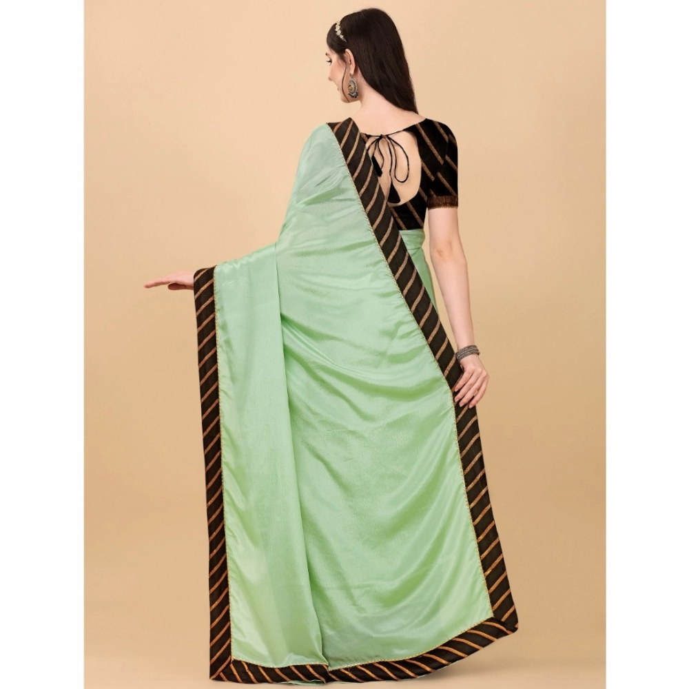 Women's Chiffon Self Design Saree With Unstitched Blouse 5.5Mtr (Light Green) Women's Chiffon Self Design Saree With Unstitched Blouse 5.5Mtr (Light Green)