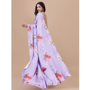 Generic Women's Crepe Digital Print Saree With Unstitched Blouse 5.5Mtr (Multicolor)