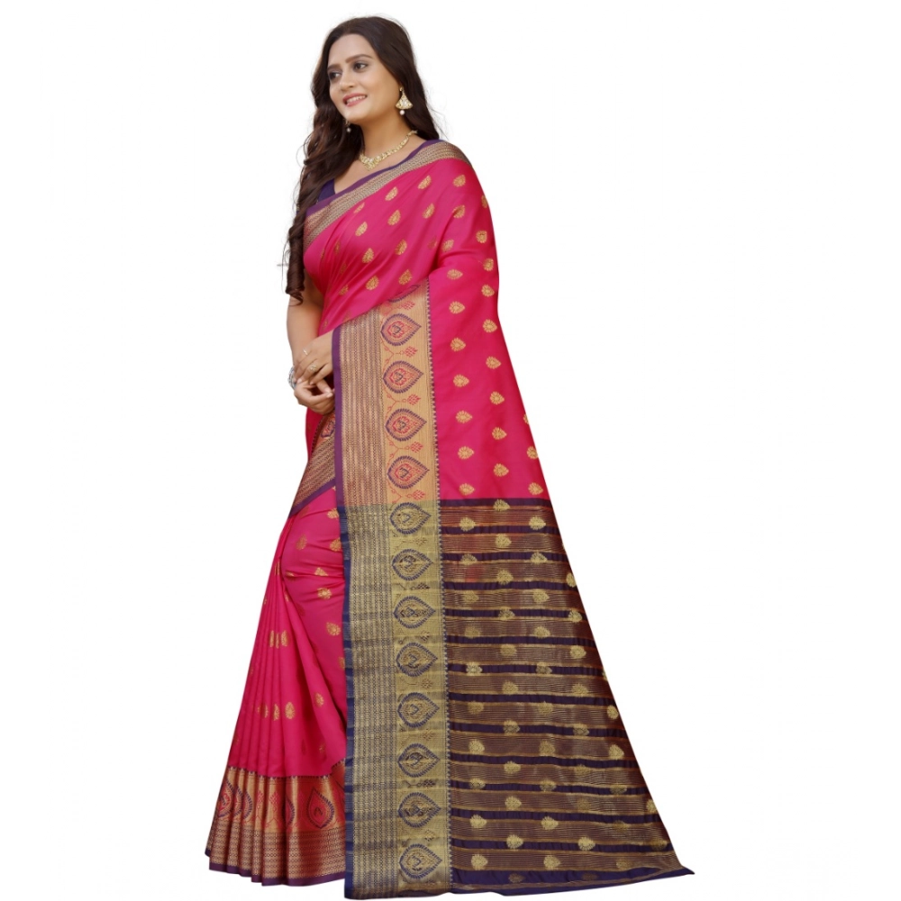 Women's Silk Blend Woven Saree With Unstitched Blouse 5.5Mtr (Multicolor) Women's Silk Blend Woven Saree With Unstitched Blouse 5.5Mtr (Multicolor)