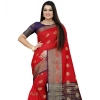 Women's Silk Blend Woven Saree With Unstitched Blouse 5.5Mtr (Purple-Red) Women's Silk Blend Woven Saree With Unstitched Blouse 5.5Mtr (Purple-Red)