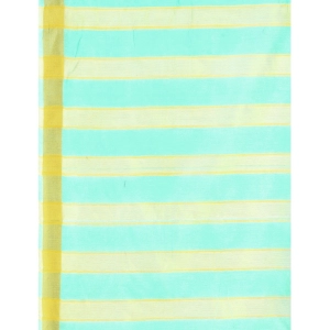 Generic Women's Cotton Silk Striped Saree With Unstitched Blouse 5.5Mtr (Blue)
