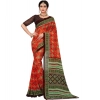 Women's Georgette Floral Print Saree With Unstitched Blouse 5.5Mtr (Red) Women's Georgette Floral Print Saree With Unstitched Blouse 5.5Mtr (Red)