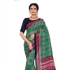 Women's Georgette Floral Print Saree With Unstitched Blouse 5.5Mtr (Green) Women's Georgette Floral Print Saree With Unstitched Blouse 5.5Mtr (Green)