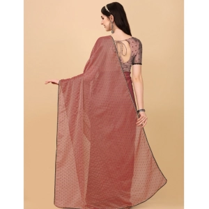 Generic Women's Silk Blend Embellished Saree With Unstitched Blouse 5.5Mtr (Maroon)