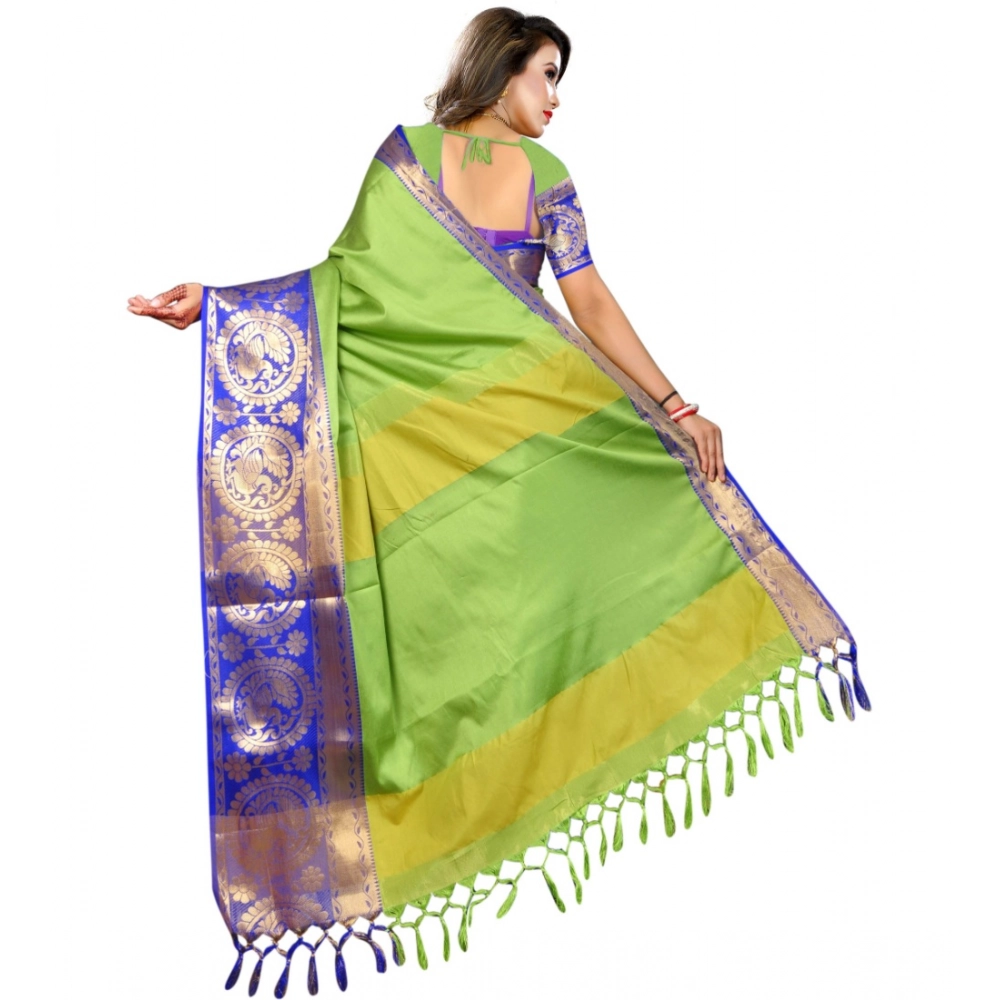 Women's Jacquard Woven Saree With Unstitched Blouse 5.5Mtr (Green) Women's Jacquard Woven Saree With Unstitched Blouse 5.5Mtr (Green)