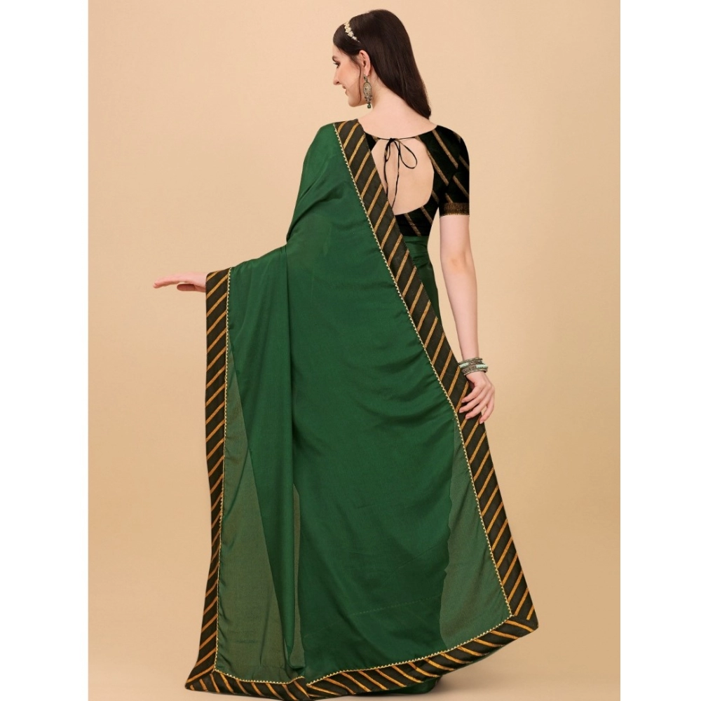 Women's Chiffon Self Design Saree With Unstitched Blouse 5.5Mtr (Green) Women's Chiffon Self Design Saree With Unstitched Blouse 5.5Mtr (Green)