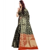 Women's Jacquard Woven Saree With Unstitched Blouse 5.5Mtr (Black) Women's Jacquard Woven Saree With Unstitched Blouse 5.5Mtr (Black)