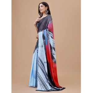 Generic Women's Crepe Digital Print Saree With Unstitched Blouse 5.5Mtr (Light Blue)