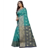 Women's Silk Blend Woven Saree With Unstitched Blouse 5.5Mtr (Dark Blue-Green) Women's Silk Blend Woven Saree With Unstitched Blouse 5.5Mtr (Dark Blue-Green)